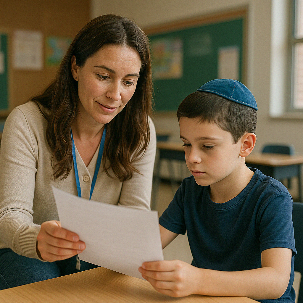 School-based support session with a student